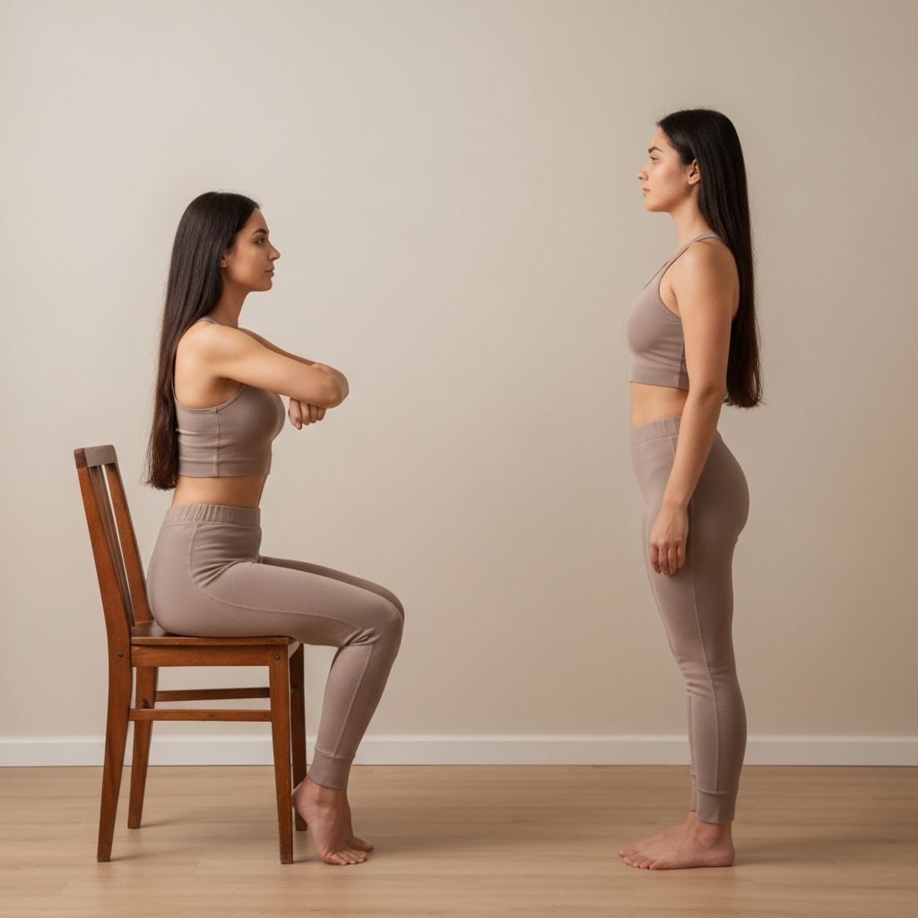 Person practising posture awareness